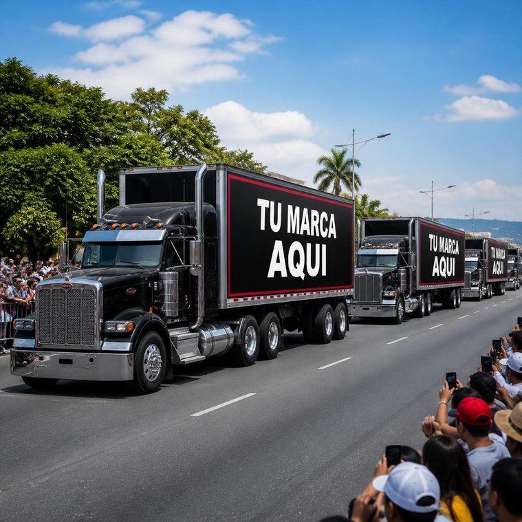 Desfile comercial de tractocamiones